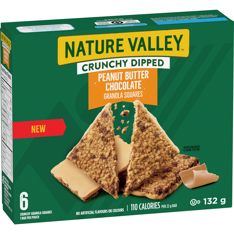 Nature Valley Crunchy Dipped Peanut Butter Chocolate Granola Squares, 132g/4.6 oz